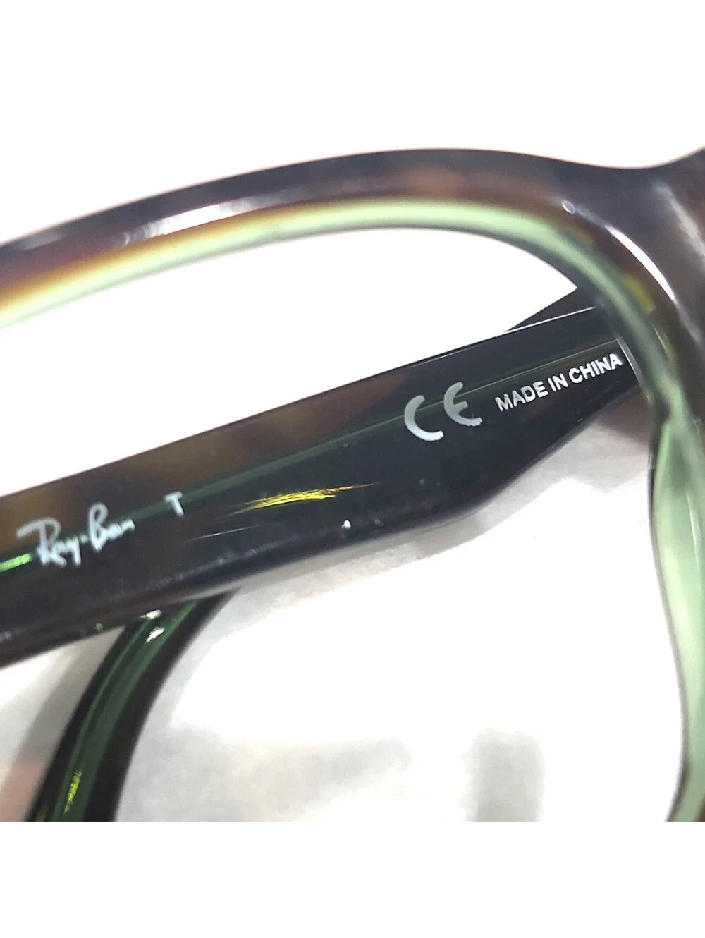 Ray Ban RB5286 2383 Tortoise Green Square Eyeglasses 51-18 135